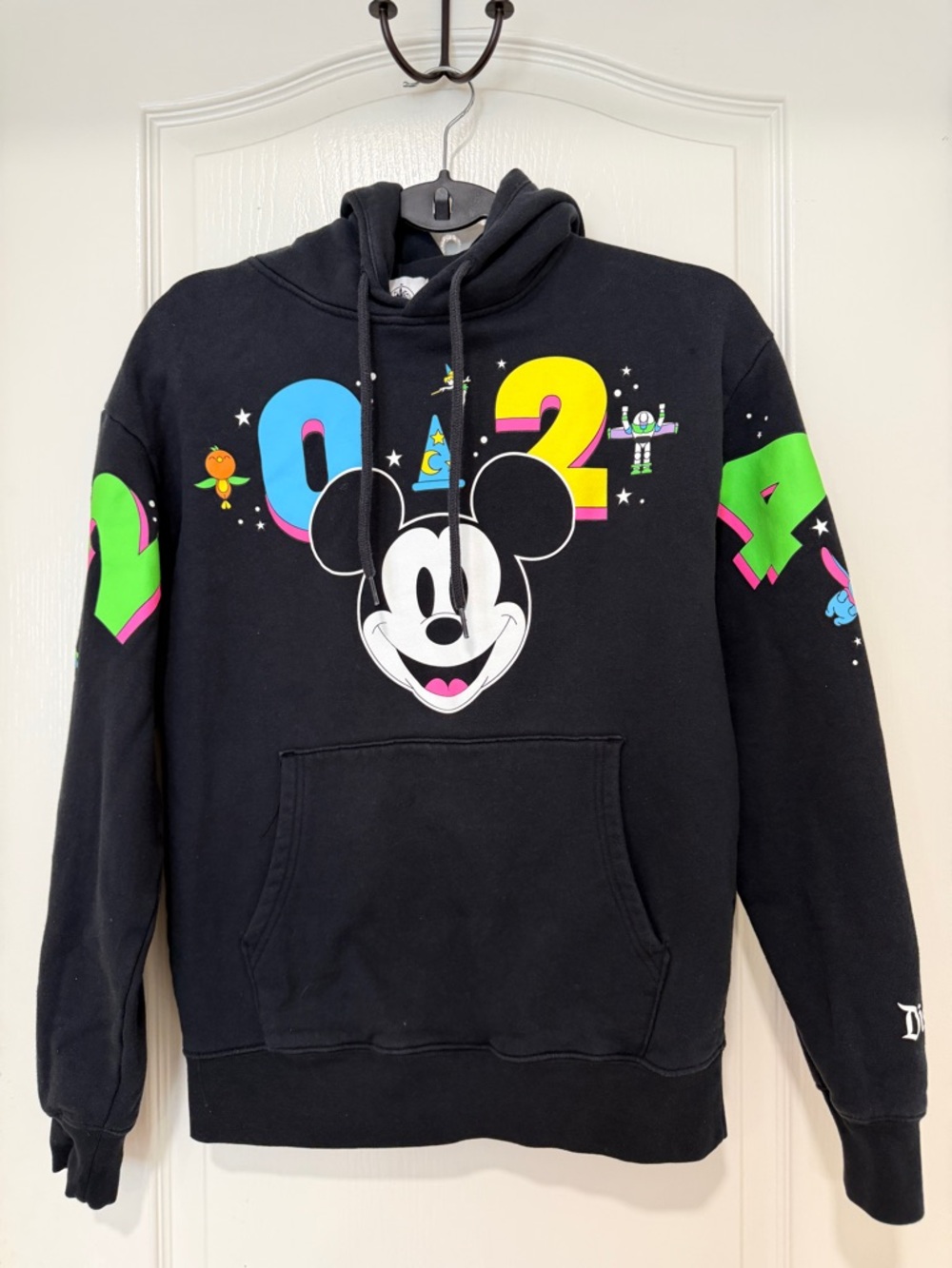 Disney Mickey Mouse 2024 Hoodie XS Black Disneyland Graphic Sweatshirt